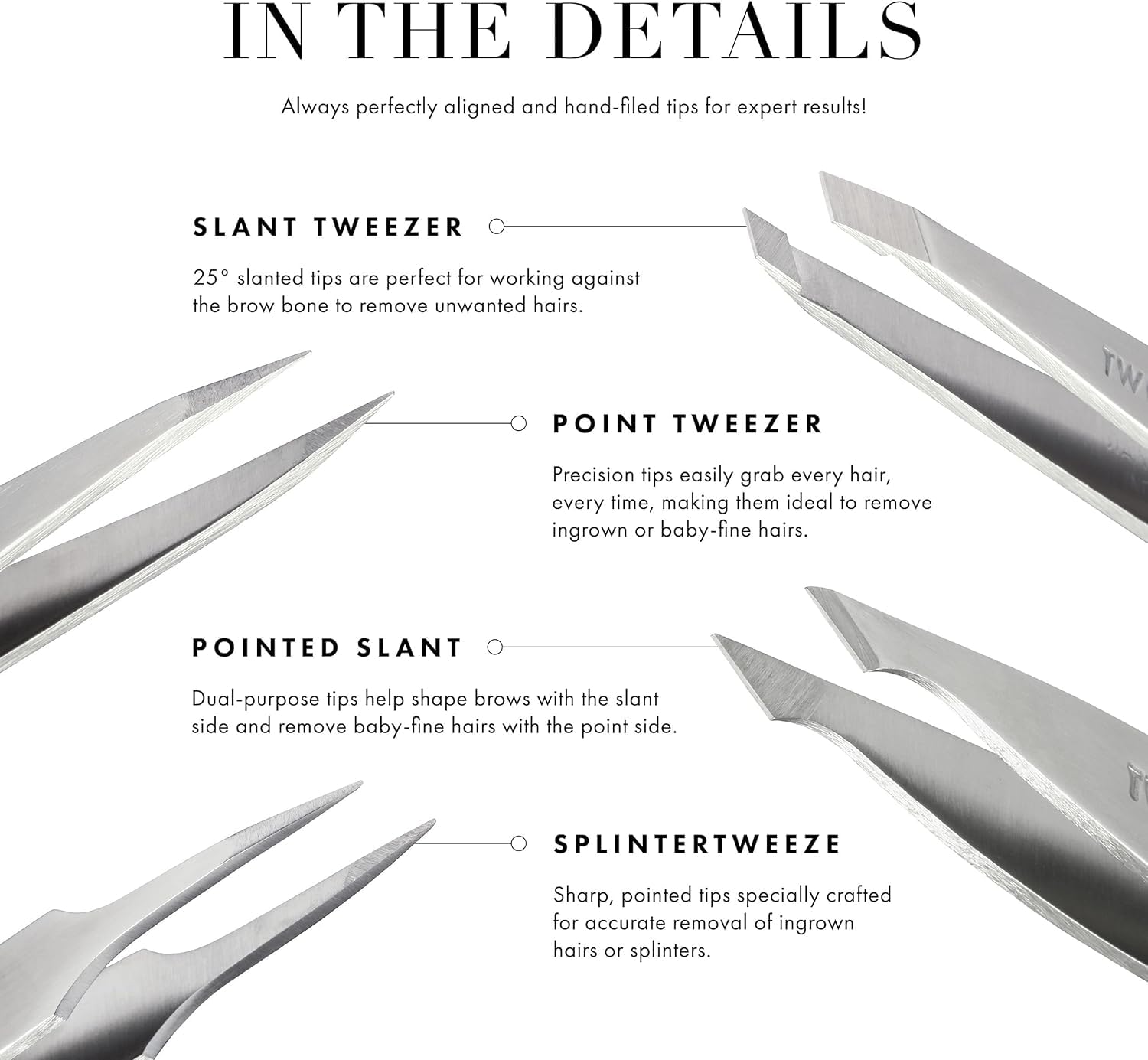 Tweezerman Mini Slant Tweezer cruelty-free construction suits daily grooming.