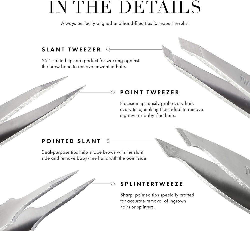 Tweezerman Mini Slant Tweezer cruelty-free construction suits daily grooming.