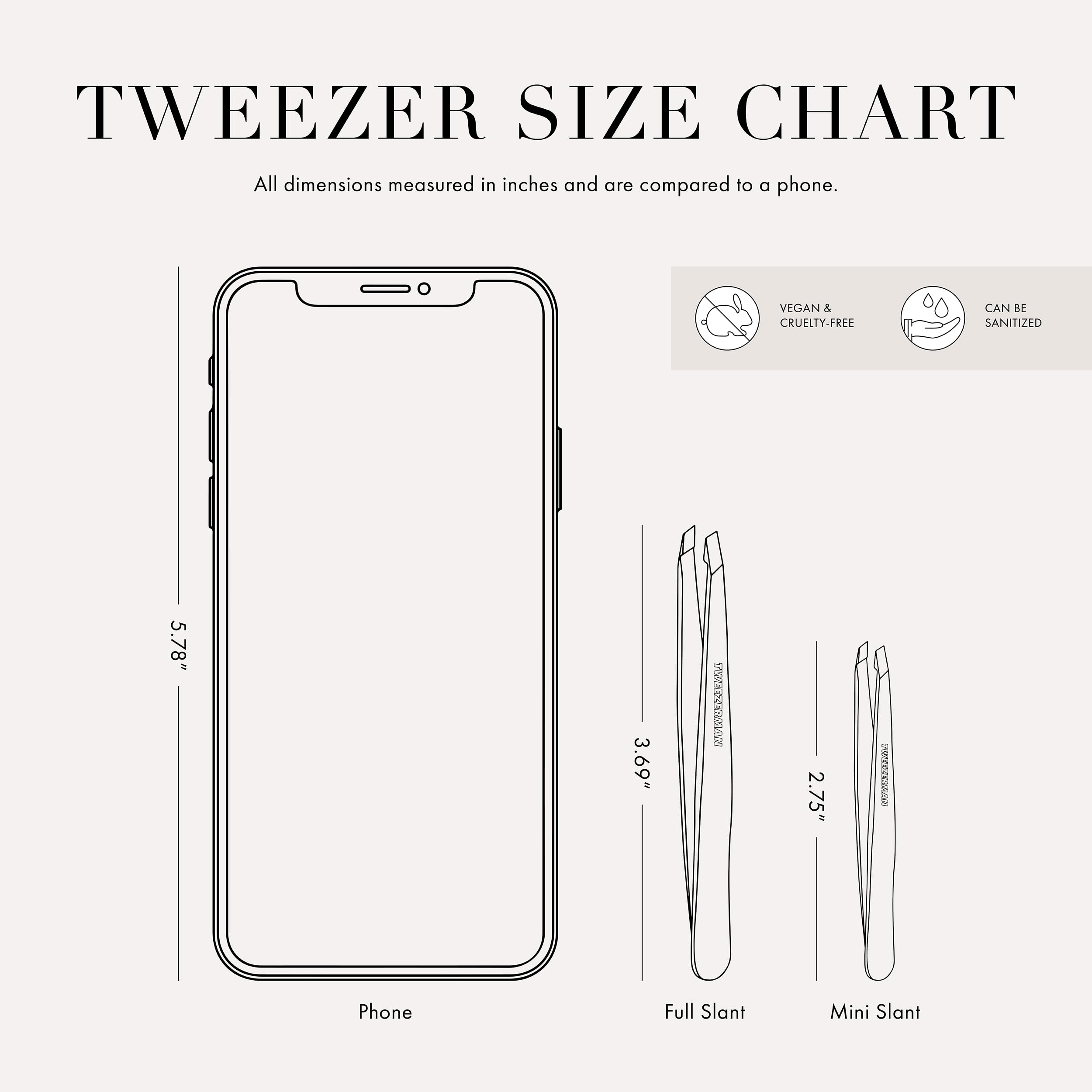 Tweezerman Mini Slant Tweezer packaging shows compact travel-friendly design.