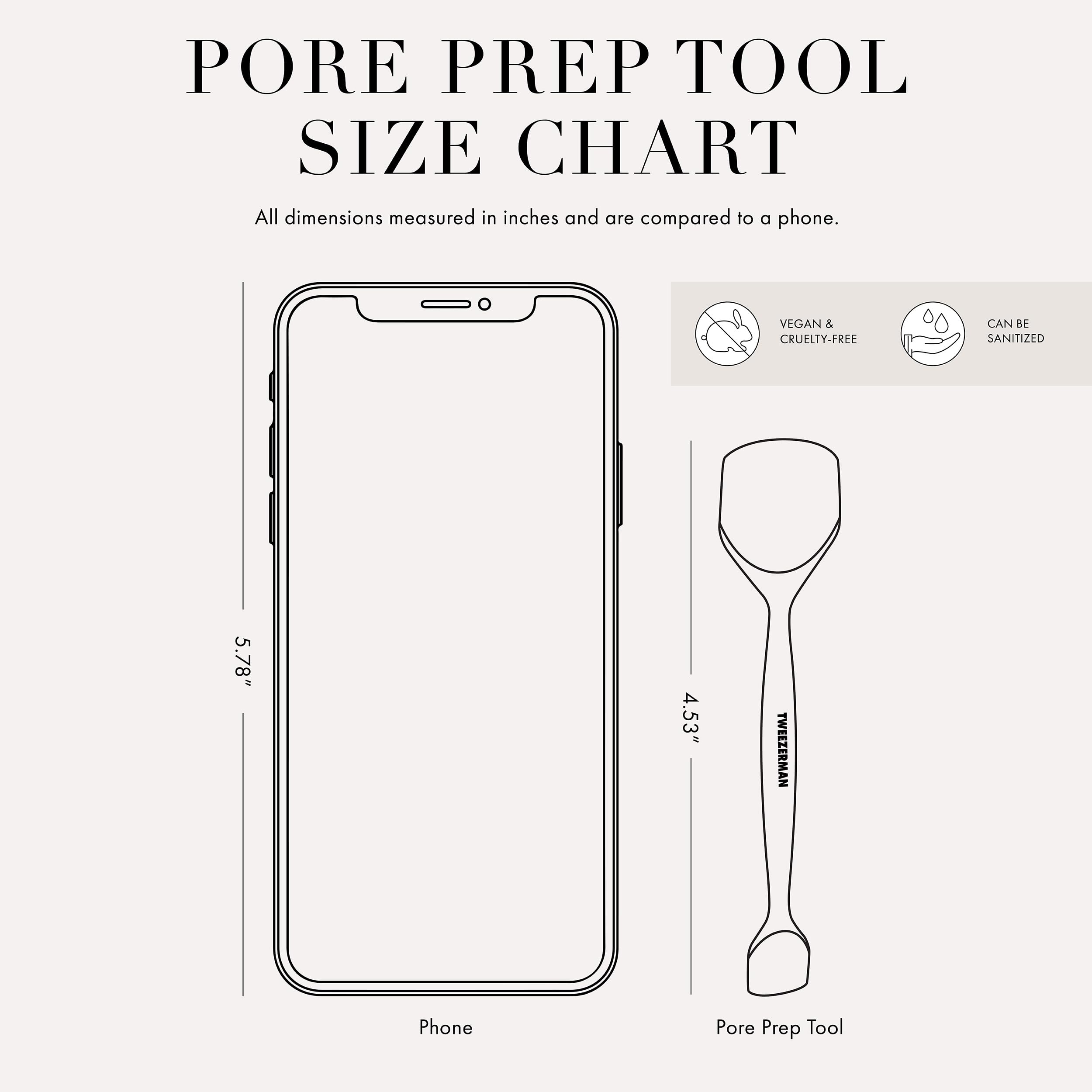 Tweezerman pore prep tool weekly-use visuals show deeper cleansing possibilities.
