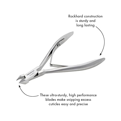 Tweezerman Rockhard 1/2 jaw enables precise trimming near the nail.