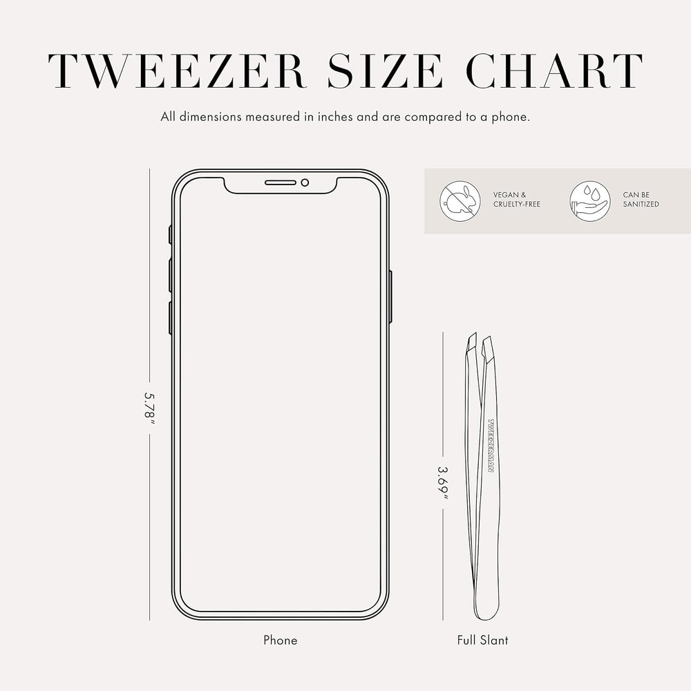 Tweezerman rose-gold tweezers clean with alcohol wipe after use for maintenance.