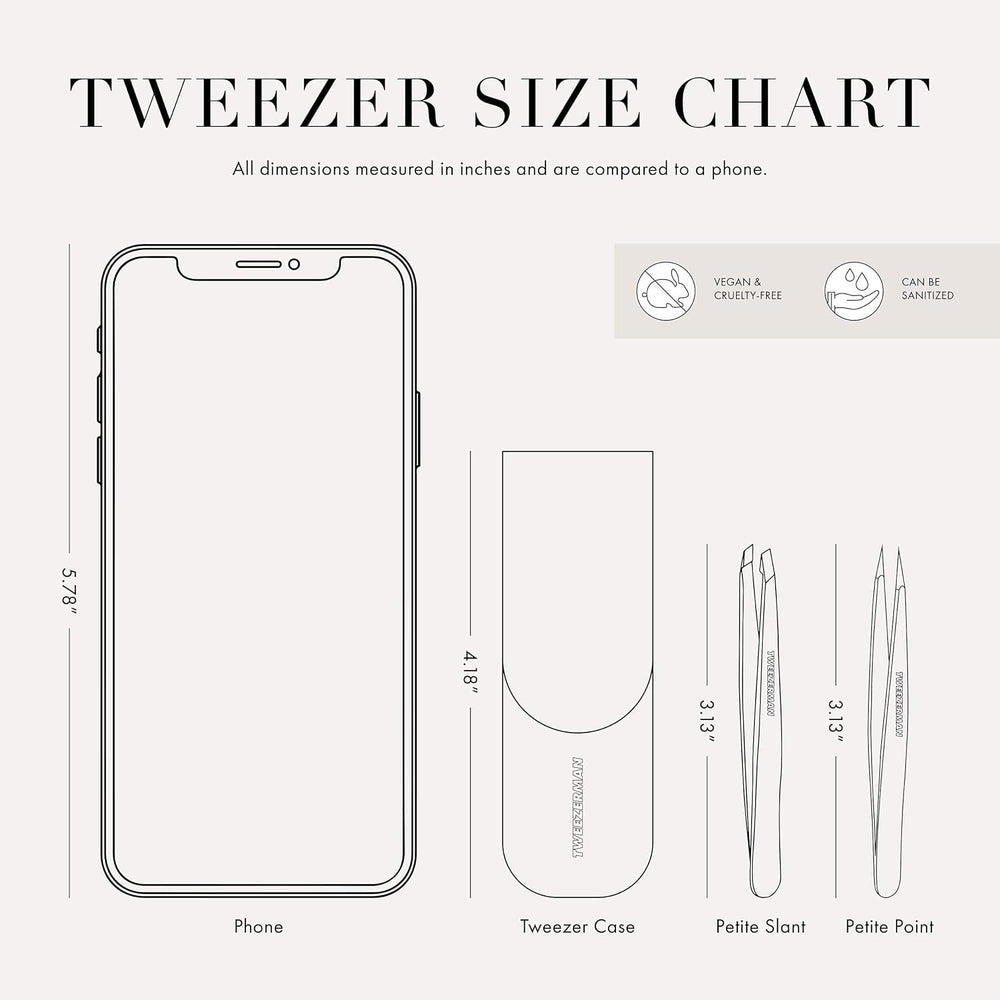Tweezerman sanitizing tweezers with alcohol wipe keeps tools sanitary between uses.