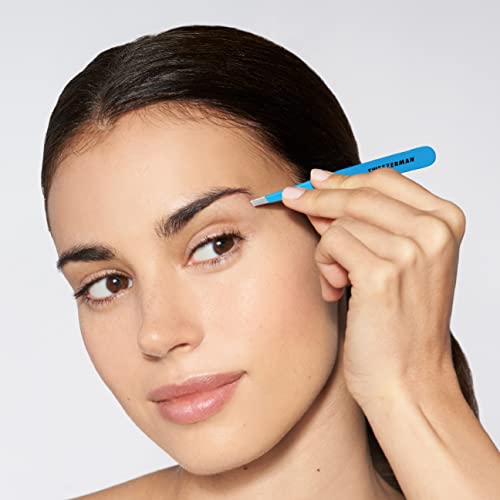 Tweezerman Slant Tweezer Blue Jewel in a drawer tidy, easy access.