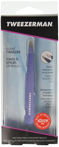 Tweezerman Slant Tweezer hair grab catches fine hairs for clean removal at the root