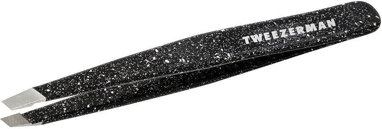 Tweezerman Special Edition Slant Tweezer close-up shows perfectly aligned tips for precise hair removal.