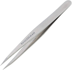 Tweezerman stainless steel point tweezer used for brow hair removal
