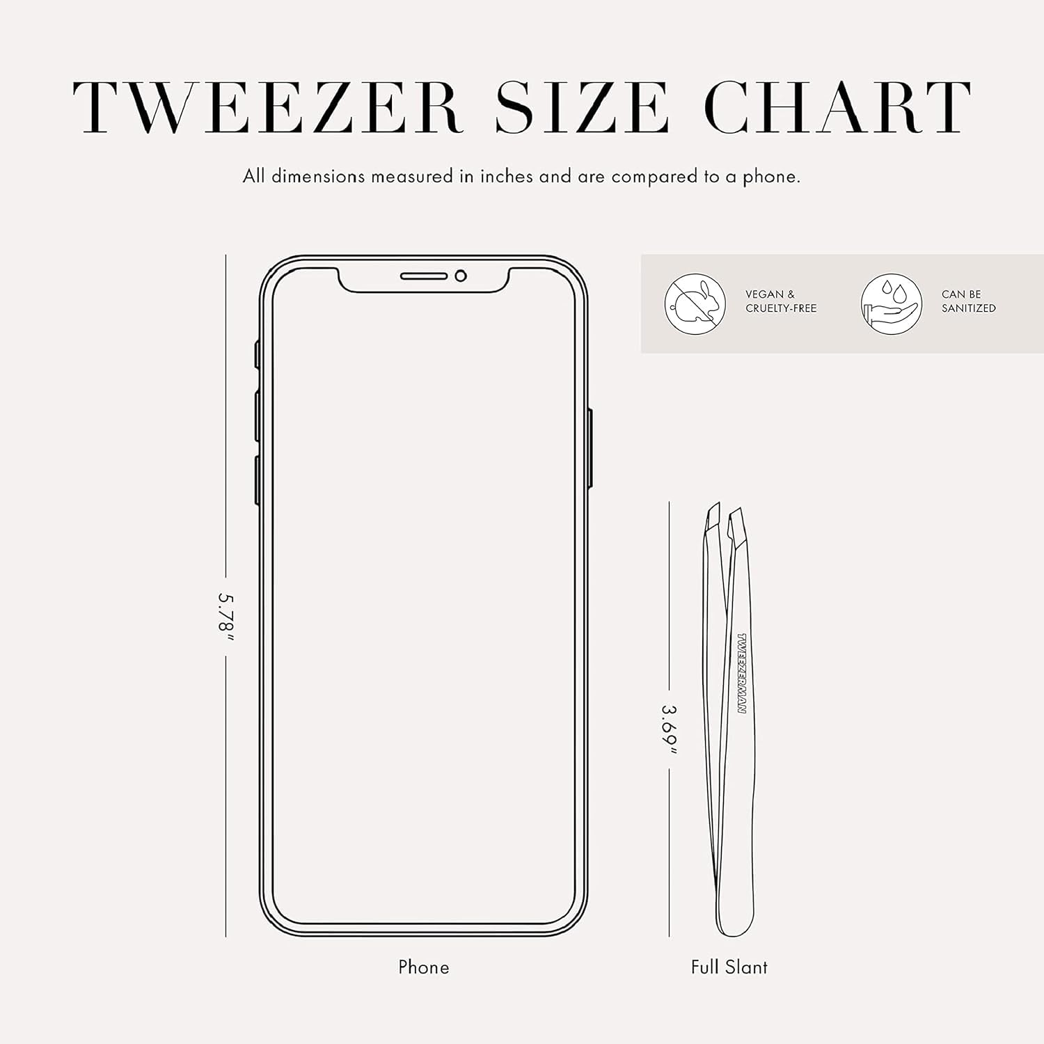 Tweezerman tweezer tips cleaned with alcohol wipe for hygienic maintenance.