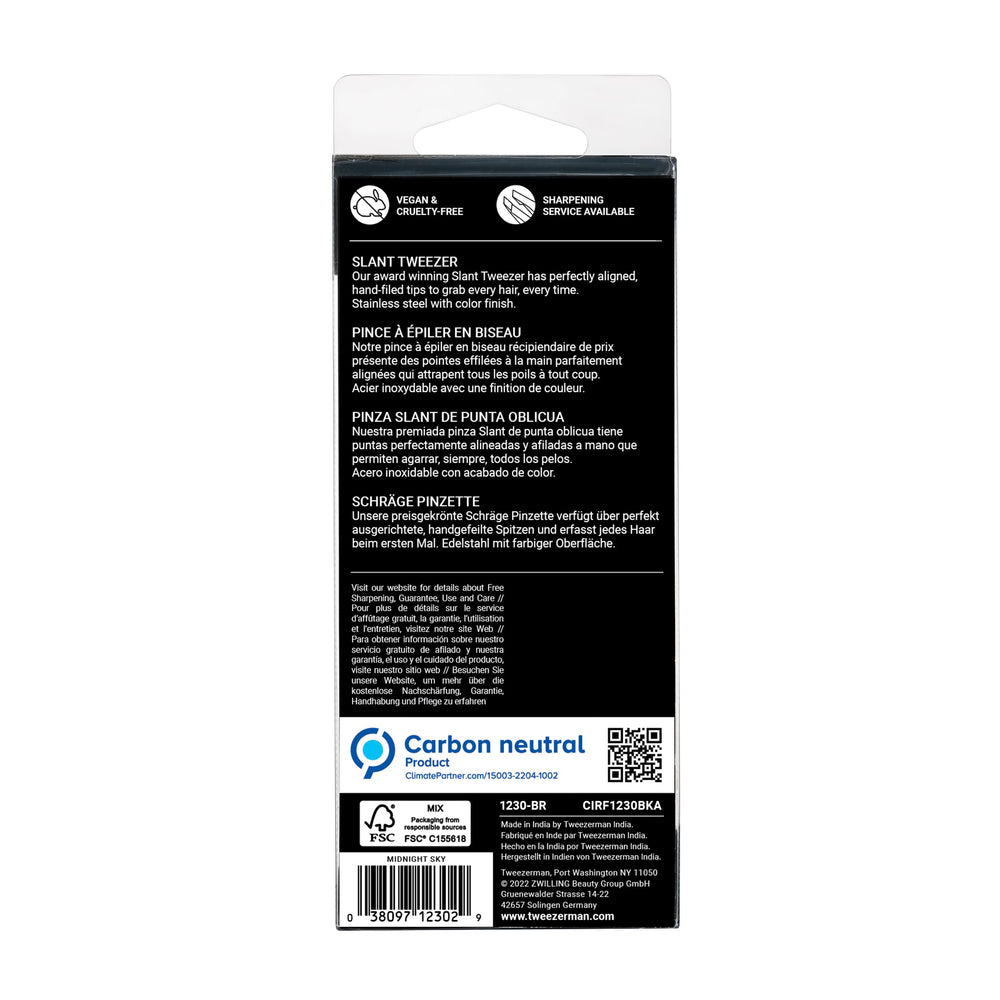Tweezerman tweezer cleaning with alcohol wipe to sanitize tips.