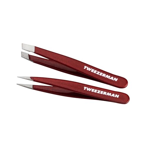 Tweezerman Vintage Rose micro mini point tweezer targets fine and ingrown hairs.