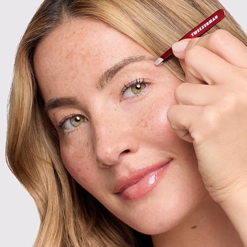 Tweezerman Vintage Rose Mini Slant Tweezer 25-degree tip for brow bone access