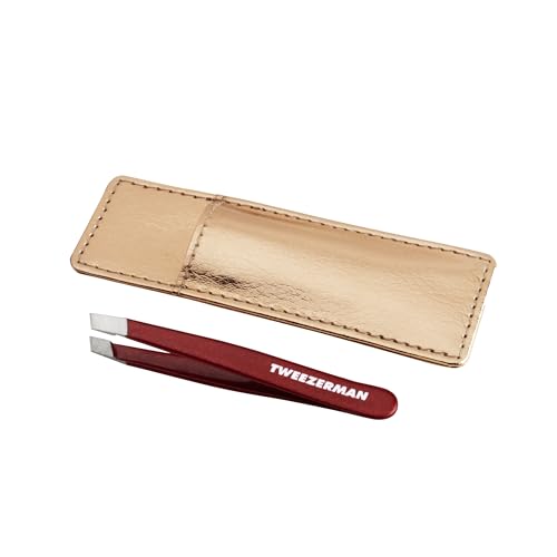 Tweezerman Vintage Rose Mini Slant Tweezer hand-filed tips ensure firm grip