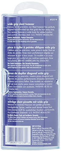 Tweezerman Wide Grip Slant Tweezer aligned tips enable effortless brow hair capture