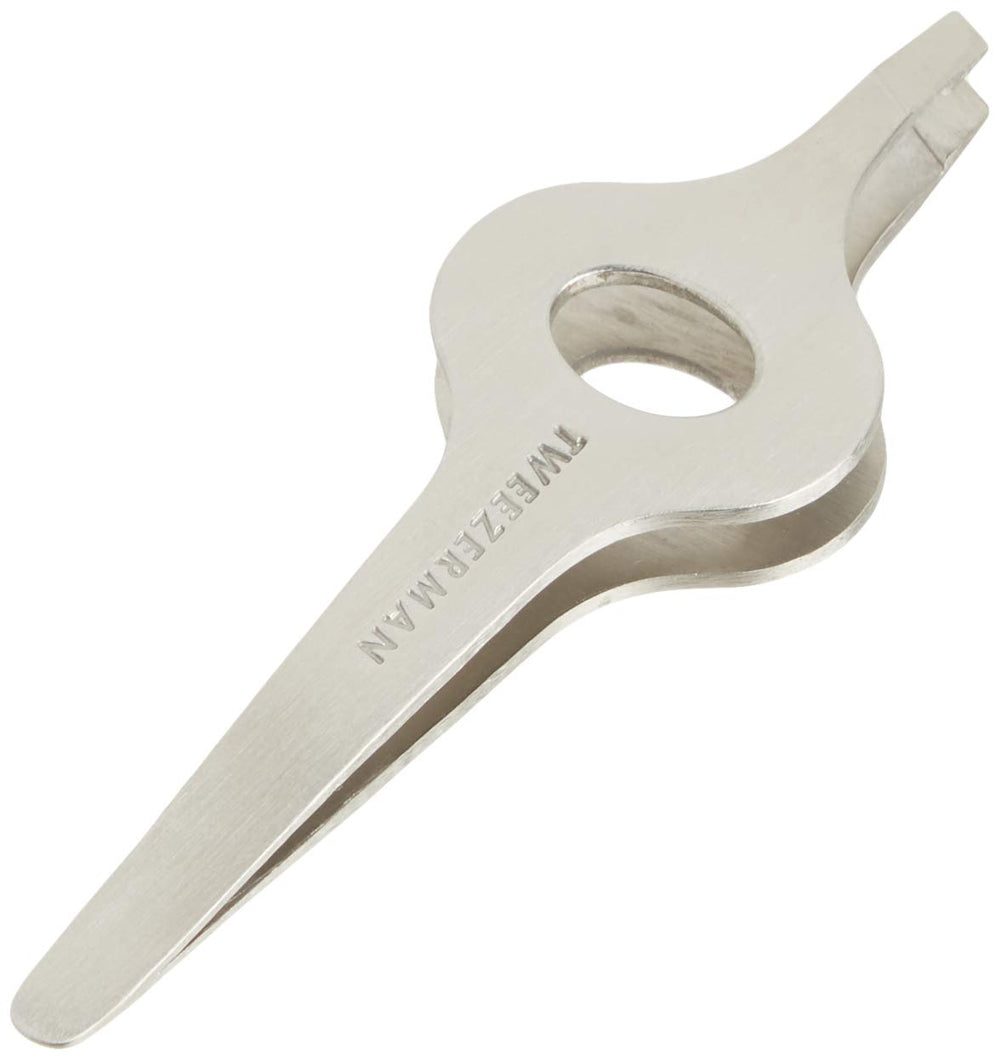 Tweezerman Wide Grip Slant Tweezer calibrated tension supports easy tweezing control