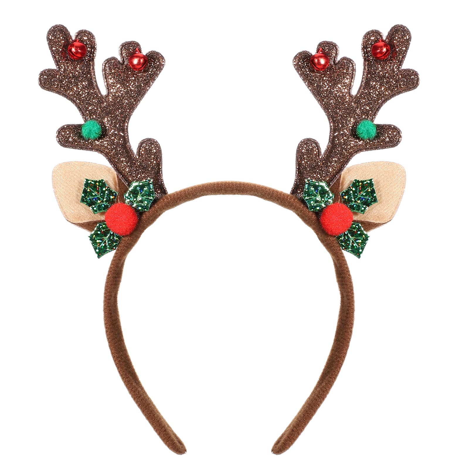 Tweruna brown deer antlers headband with a comfortable polyester wrap