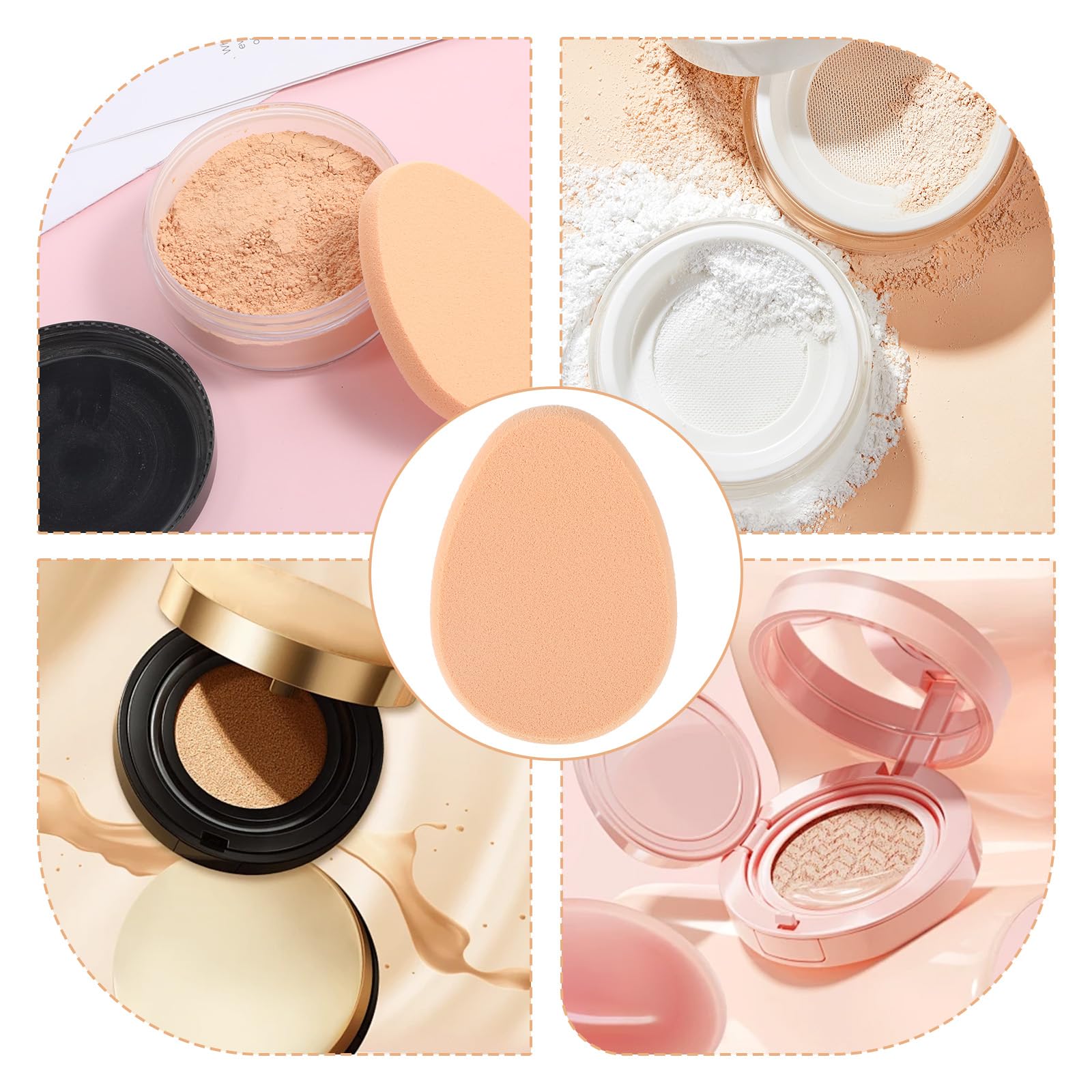 Tweruna cushion puff works with liquids, creams, and powders.