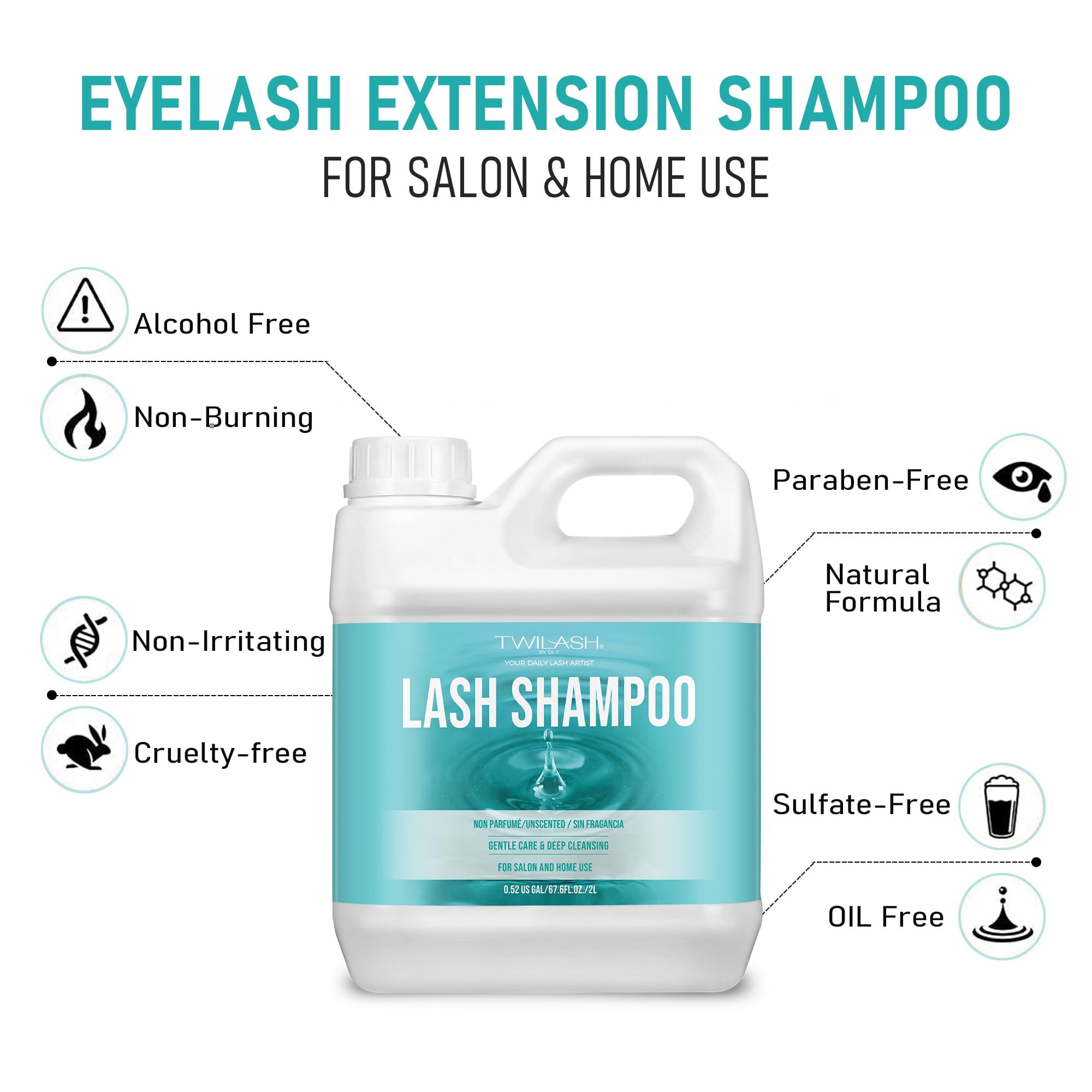 TWILASH BY DLY eyelash cleanser foaming close-up gentle cleansing for extensions and natural lashes.