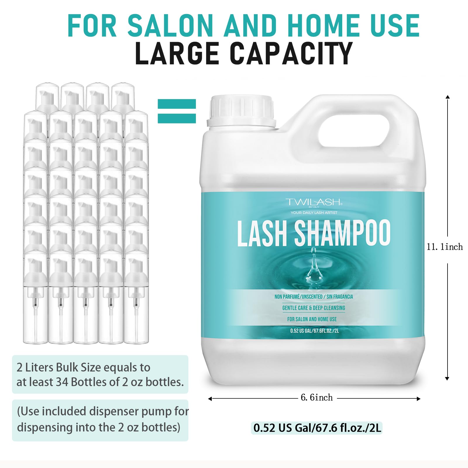 TWILASH BY DLY lash shampoo pump dispenser enables mess-free daily cleansing for extensions.