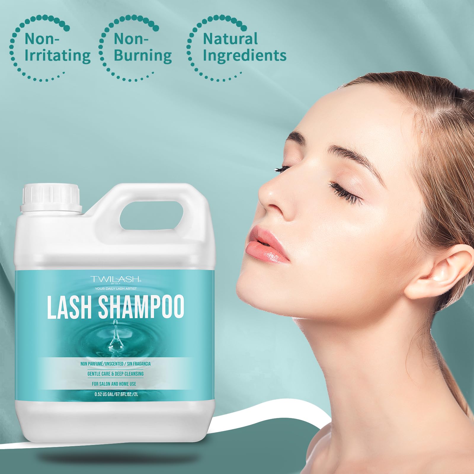 TWILASH BY DLY salon and home-use bottle supports consistent cleansing for extensions.