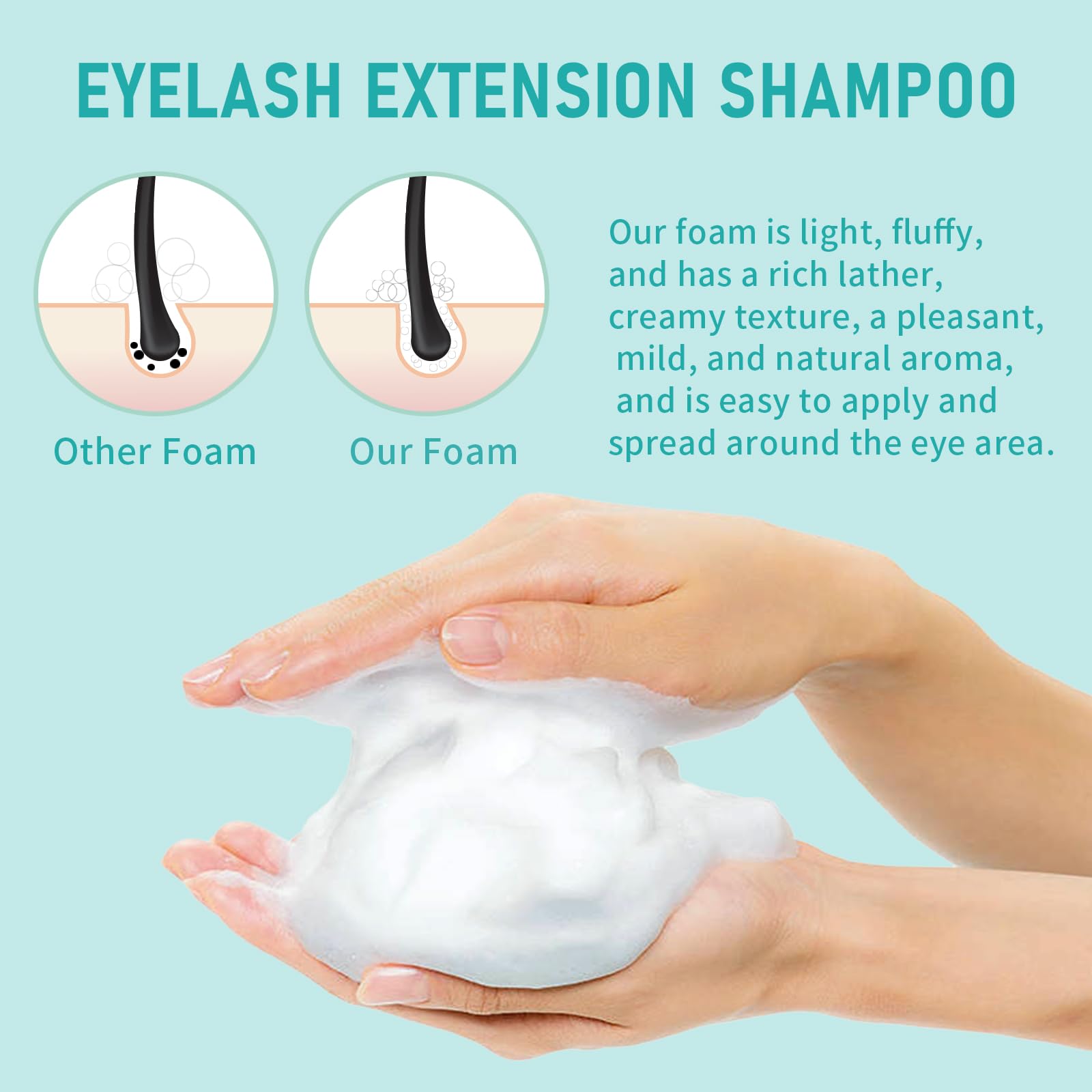 TWILASH BY DLY unscented lash shampoo foam easy application around the eye area.