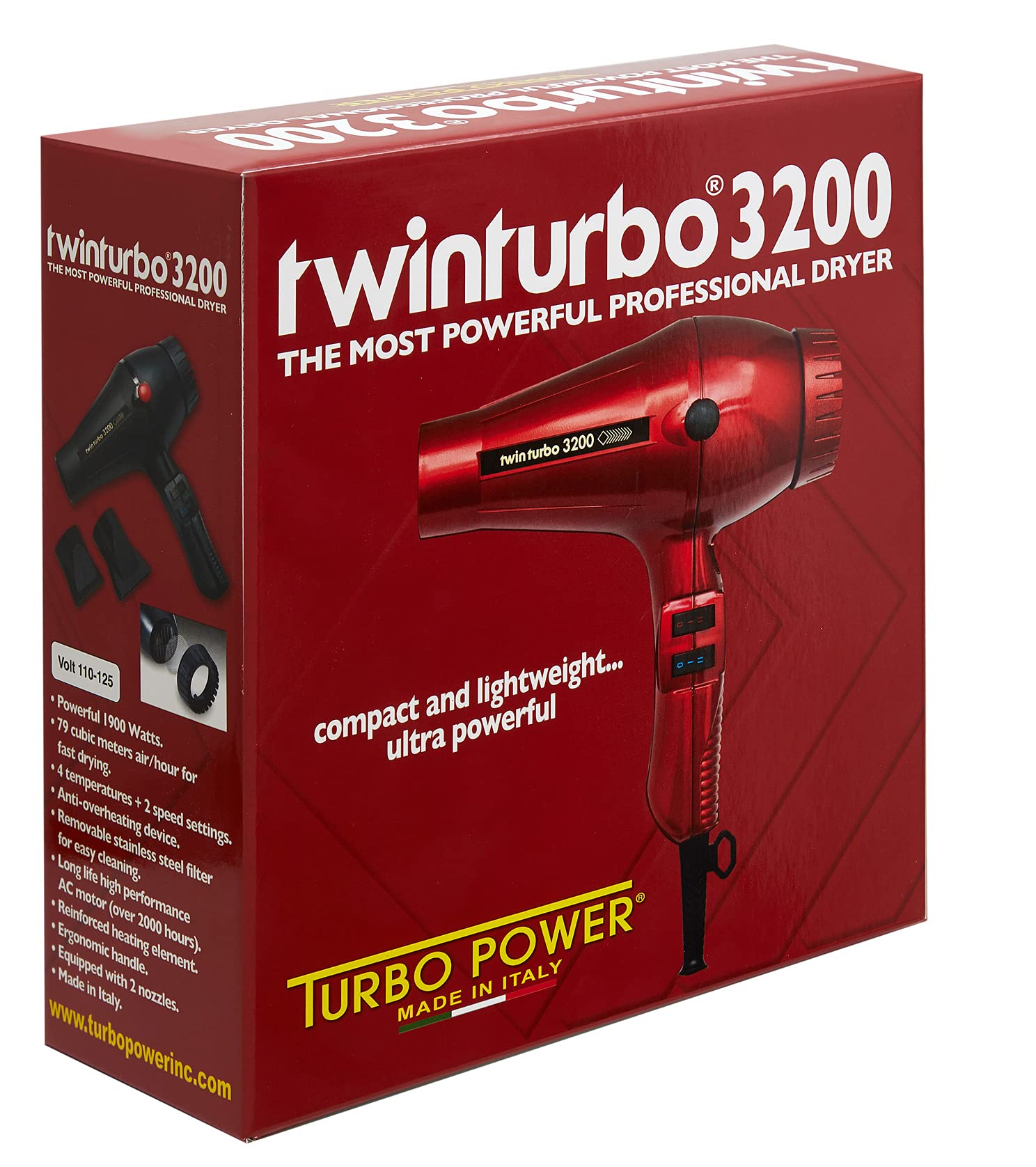 Twin Turbo 3200 Red instant cold air button helps set finished looks