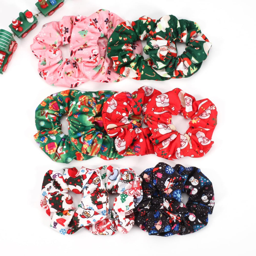 Twinfree Christmas scrunchies Christmas Tree pattern for seasonal outfits and secure wear.
