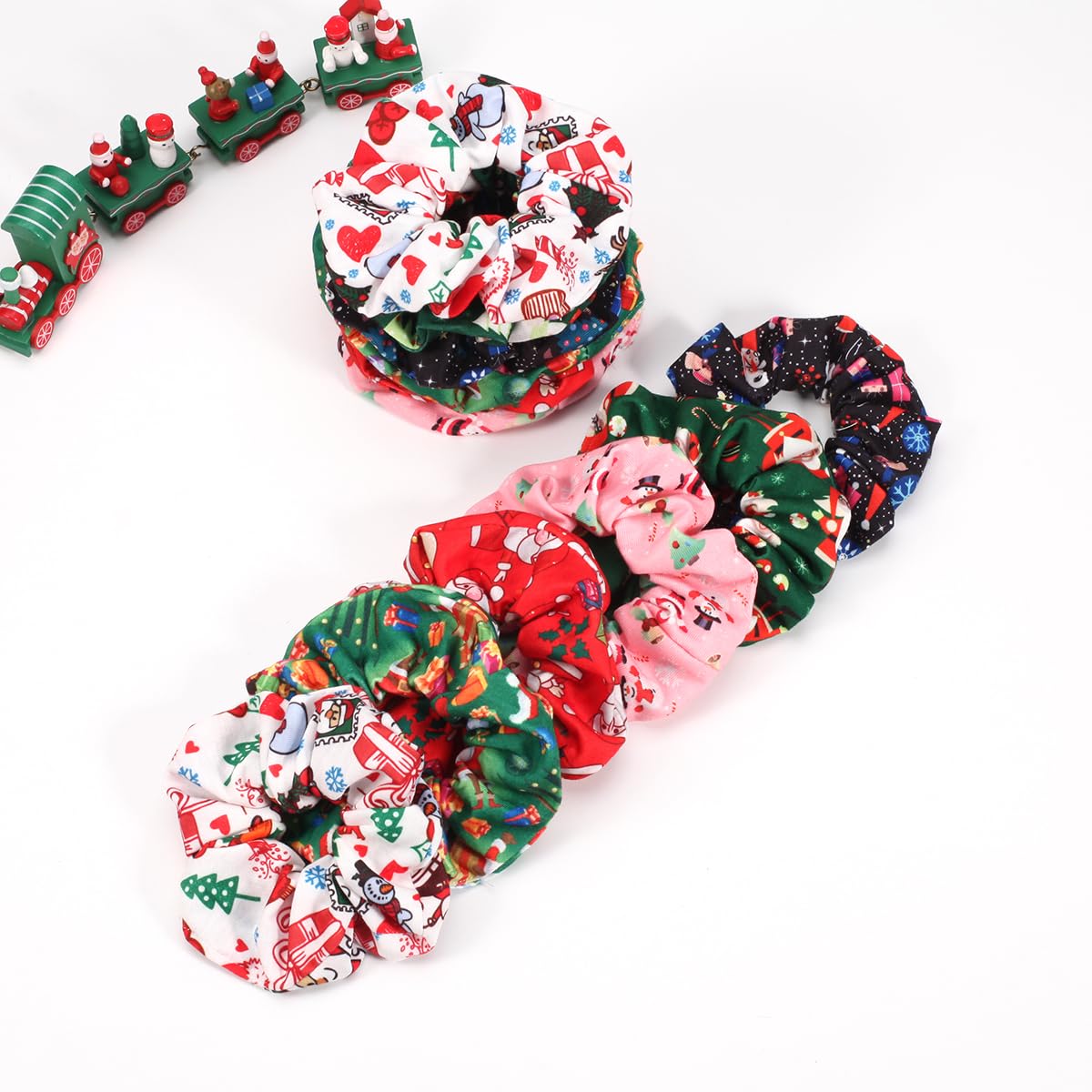 Twinfree Christmas scrunchies Snowman pattern adds playful charm to holiday looks.