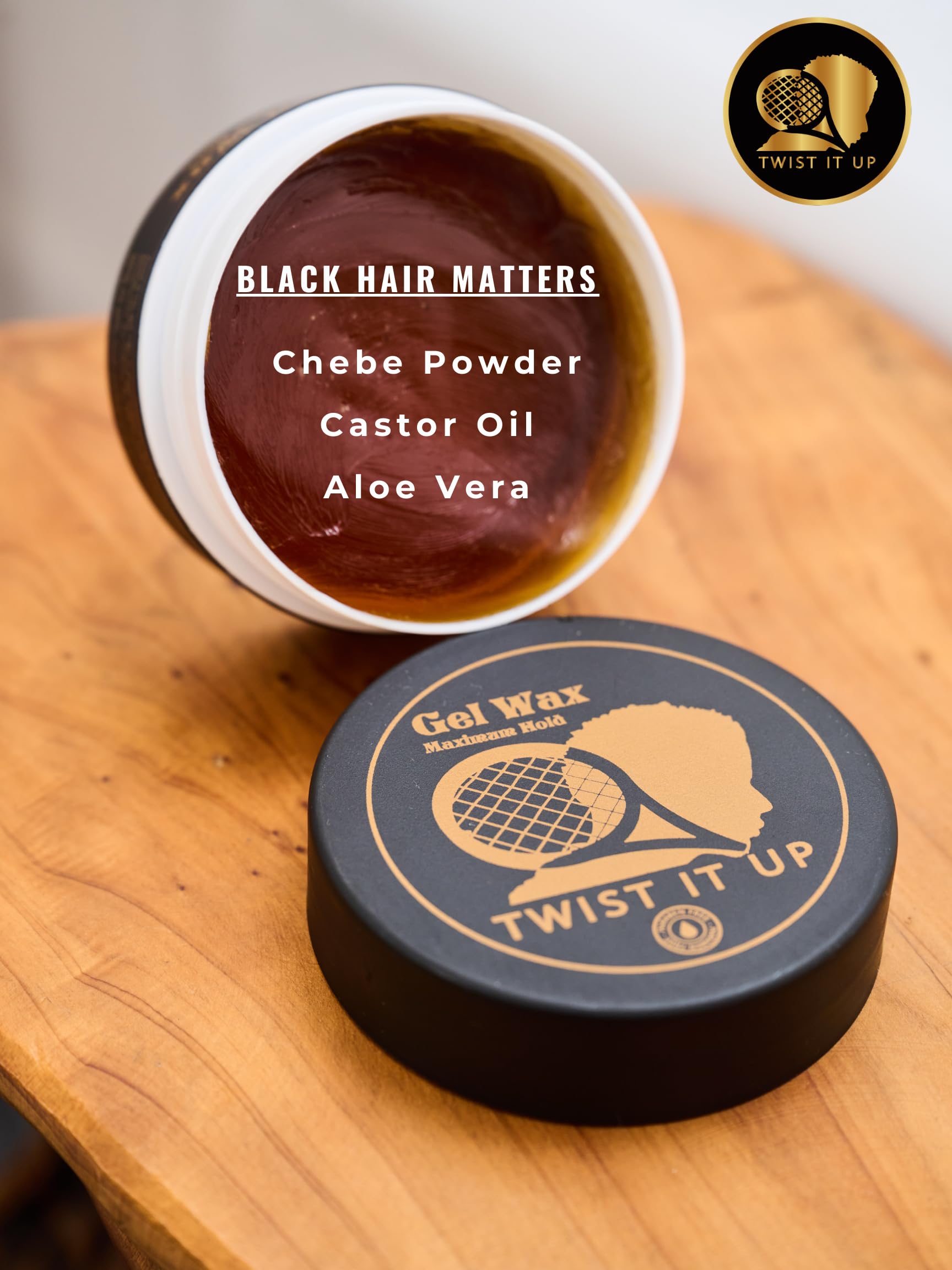 Twist It Up New Hair Gel Wax edge-control shot for sleek edges