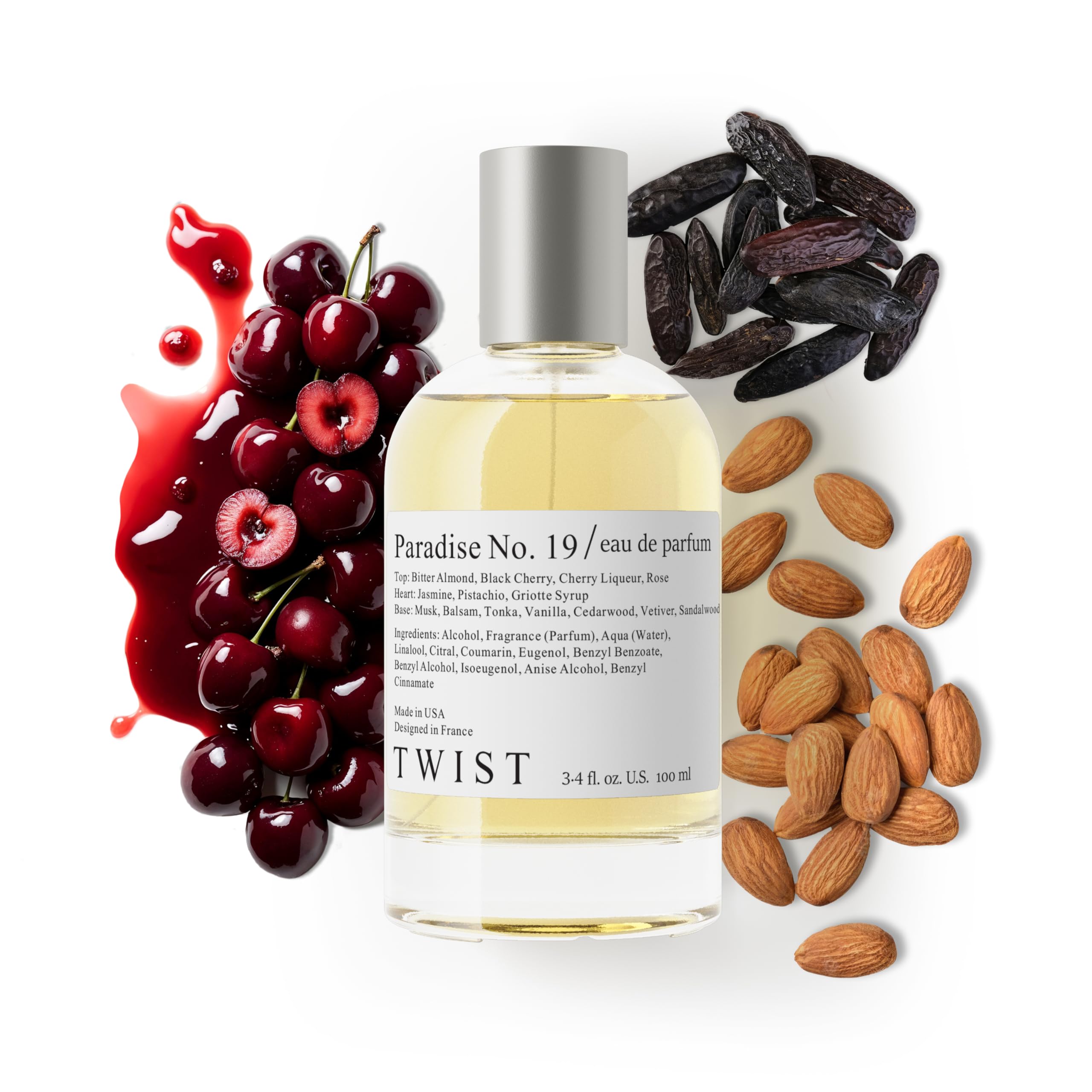 Twist Paradise No. 19 top notes almond and cherry for a bright evening allure