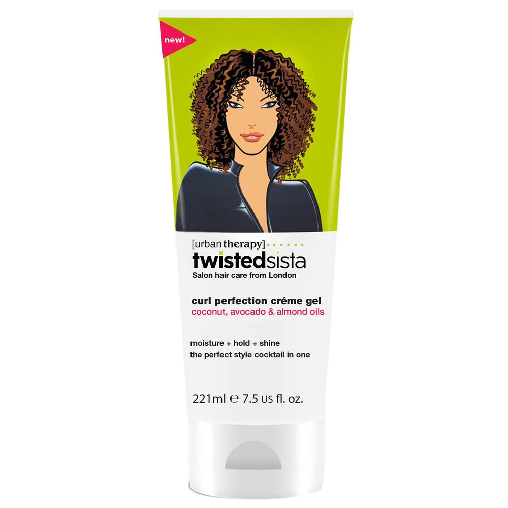 Twisted Sista Curl Perfection Creme Gel Coconut Avocado application for defined, frizz-free curls