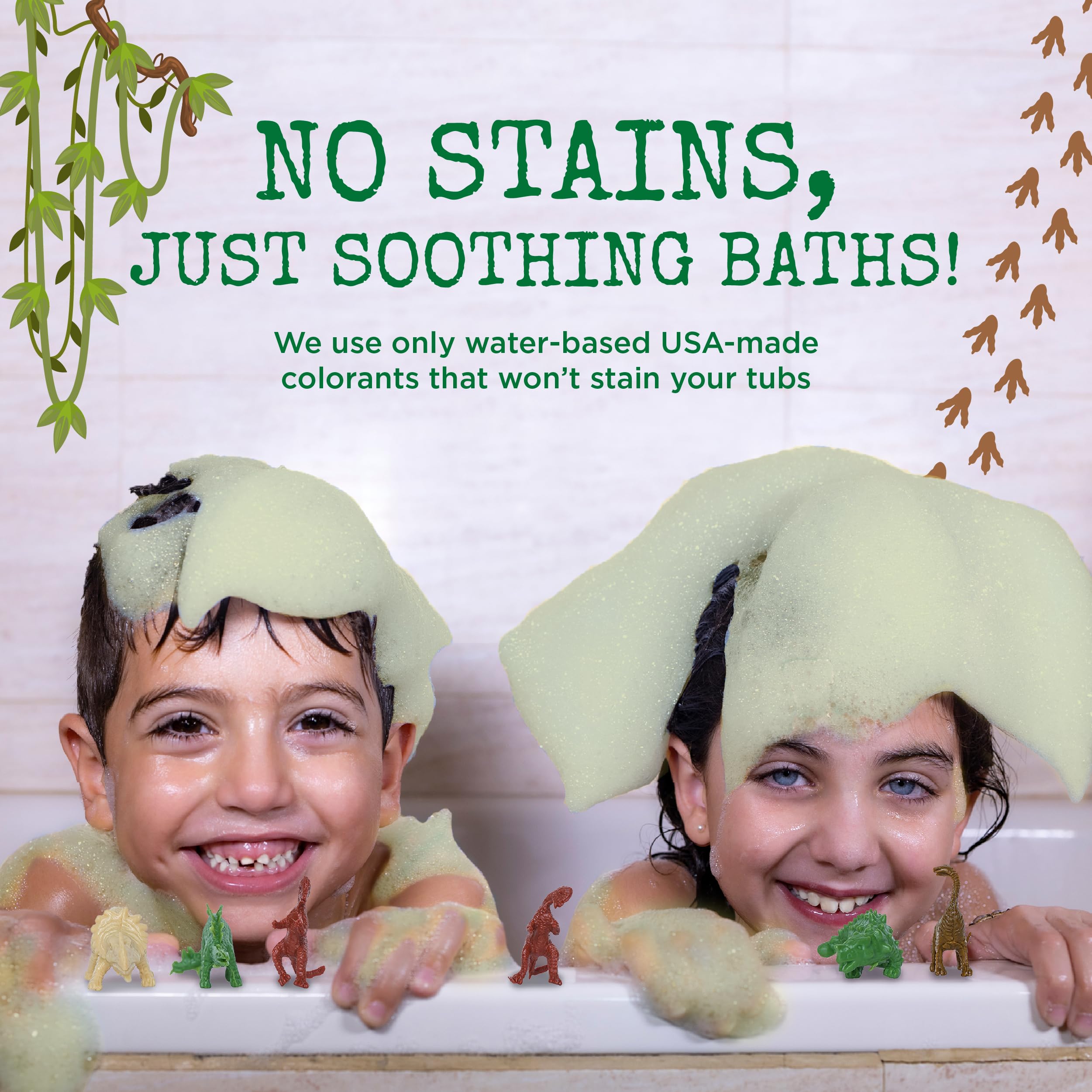 Two Sisters dinosaur bath bombs packaged as a festive gift set