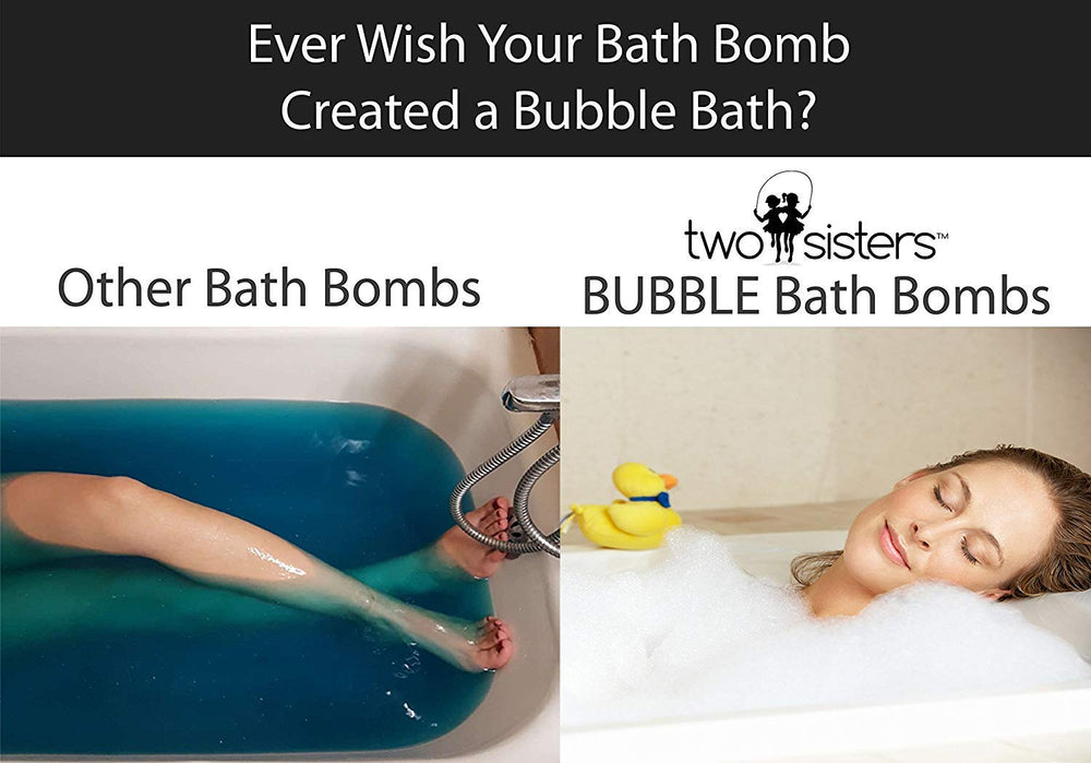 Two Sisters Epsom salts promoting relaxation in a soothing bath.