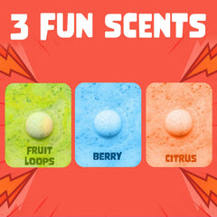 Two Sisters citrus-scent bath bomb evokes cheerful aroma while dissolving into bubbles.