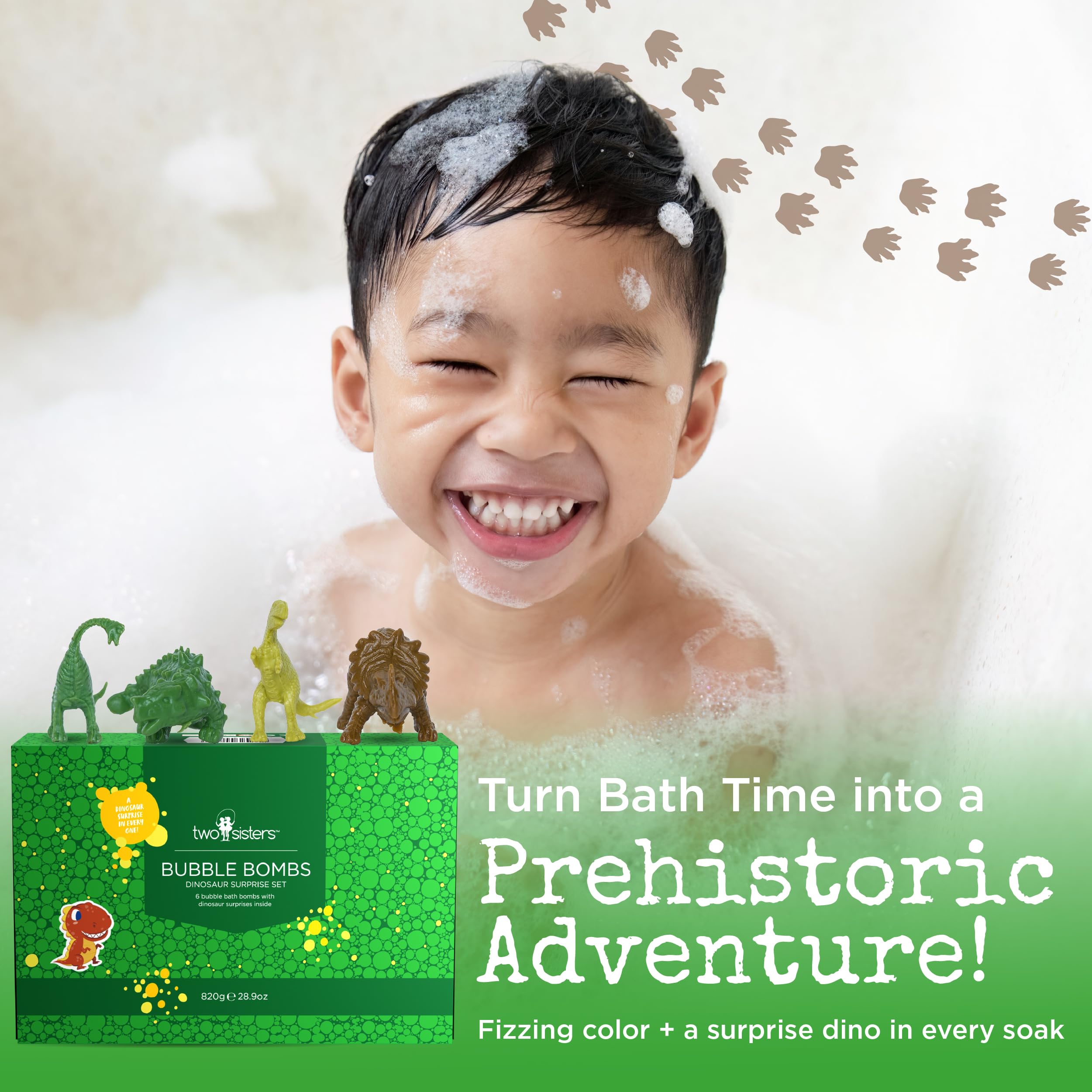 Two Sisters gift-ready dino bath bombs are perfect for celebrations