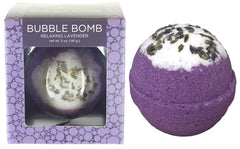 Two Sisters Lavender Bath Bomb close-up showing calming color release and soothing fragrance.