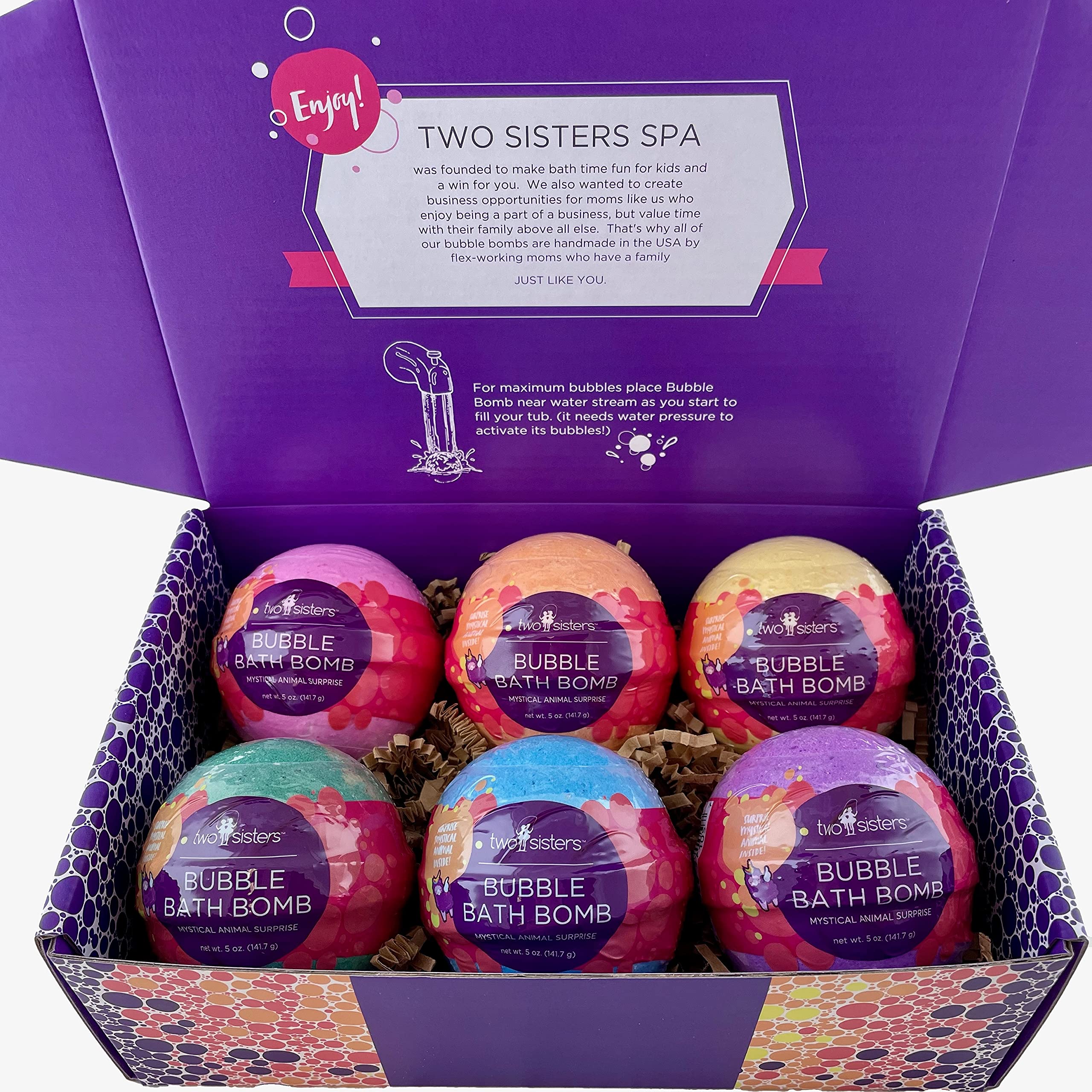 Two Sisters Mystical Bath Bombs holiday edition with festive animal designs
