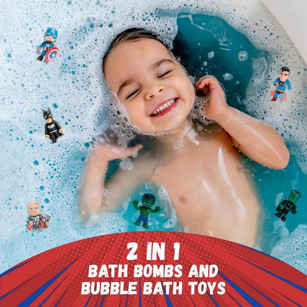 Two Sisters superhero bath bombs suit kids of all ages.
