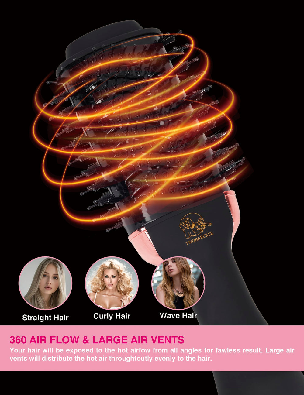 TWOBARCKER one-step styling for faster blowouts and volume.