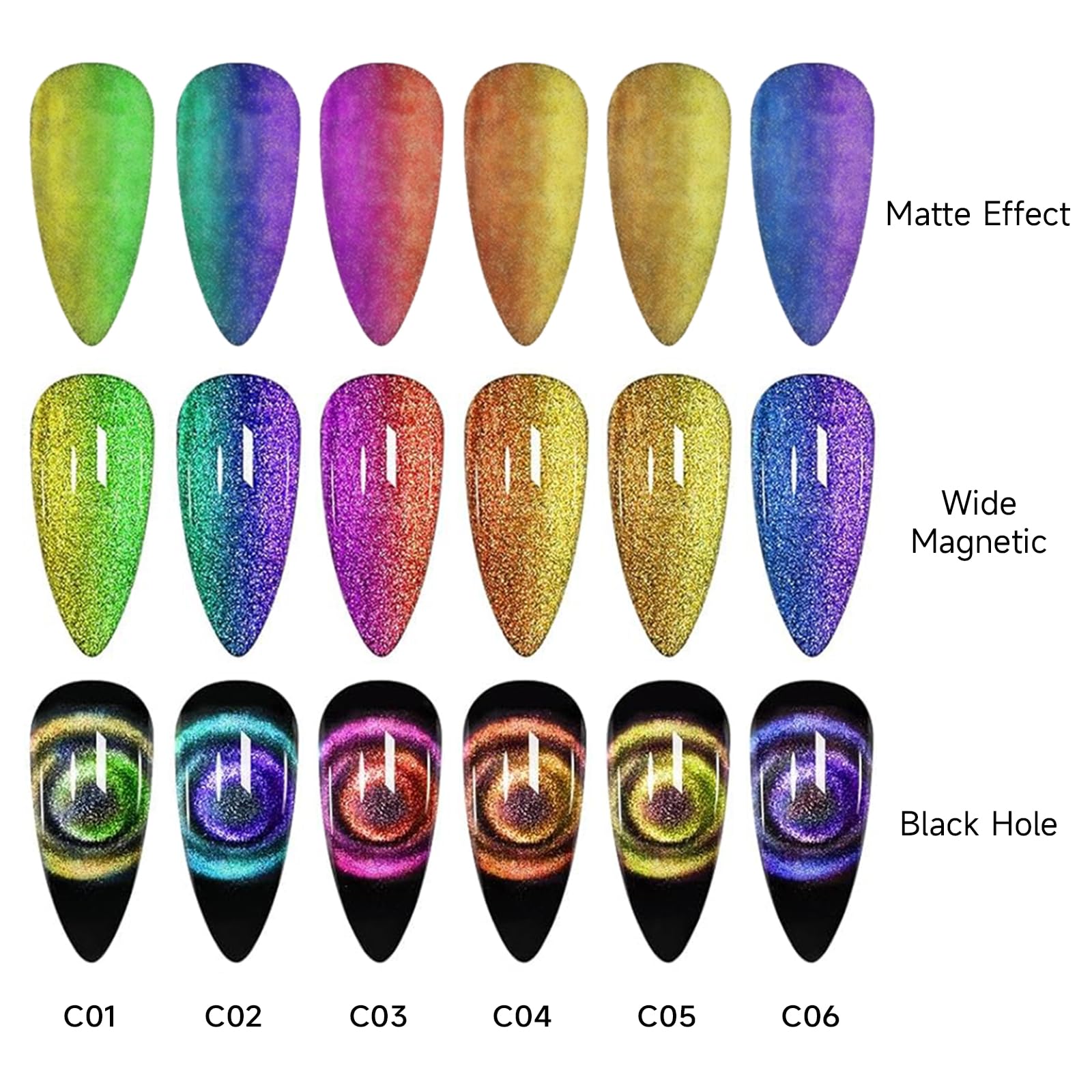 TWOEIGHT magnetic sticks included enabling dramatic cat eye shifts in different lighting.