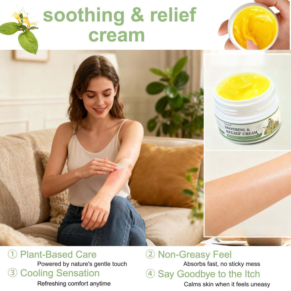 2Pcs Soothing Relief Cream texture closeup highlights lightweight non-greasy absorption