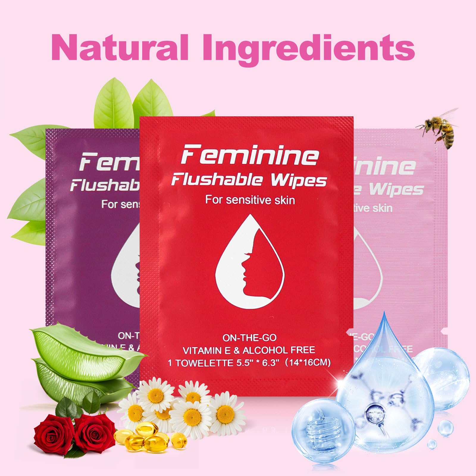 Twoworld feminine wipes individually wrapped for hygienic, portable cleansing.