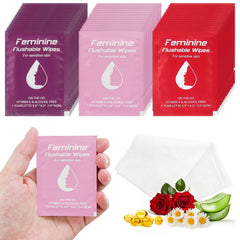 Twoworld feminine wipes travel pack with chamomile and rose for gentle cleansing on the go.