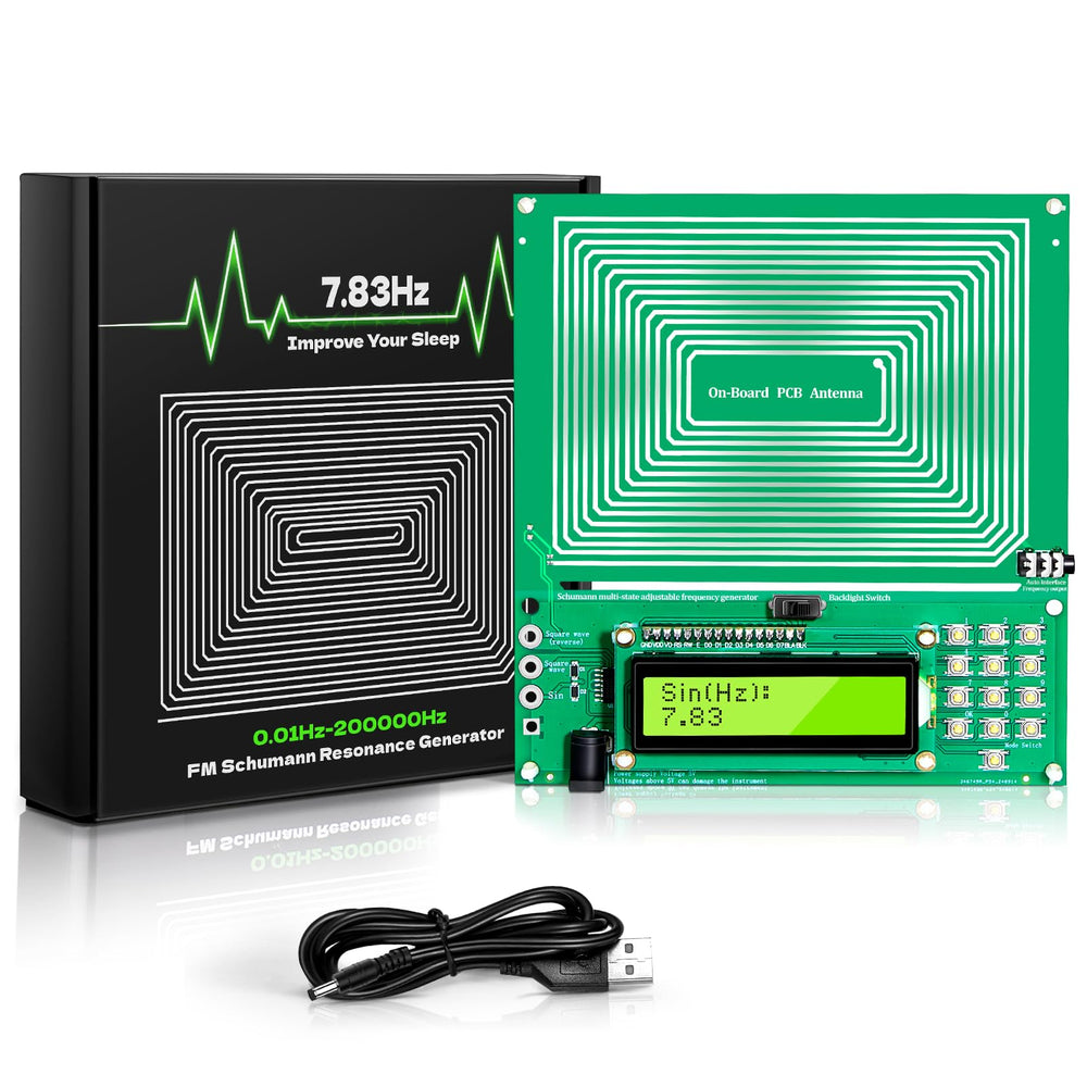 Twxire adjustable Schumann resonance generator front view for compact desk meditation