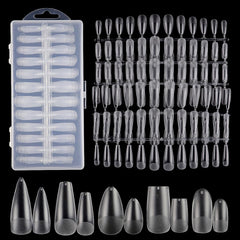 TXMOYI 240pcs almond nail tips box for at-home manicure prep
