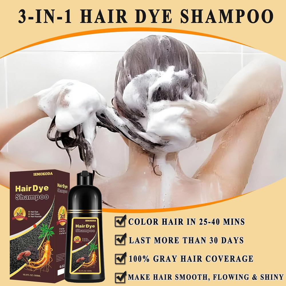 TYAYW Dark Coffee Hair Dye Shampoo color test swatch for shade matching