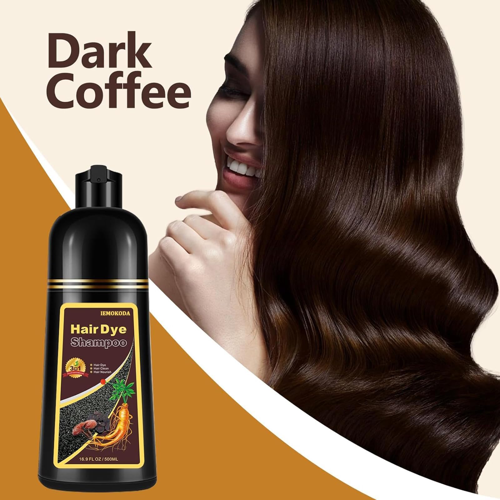 TYAYW Dark Coffee Hair Dye Shampoo lather forming rich color foam