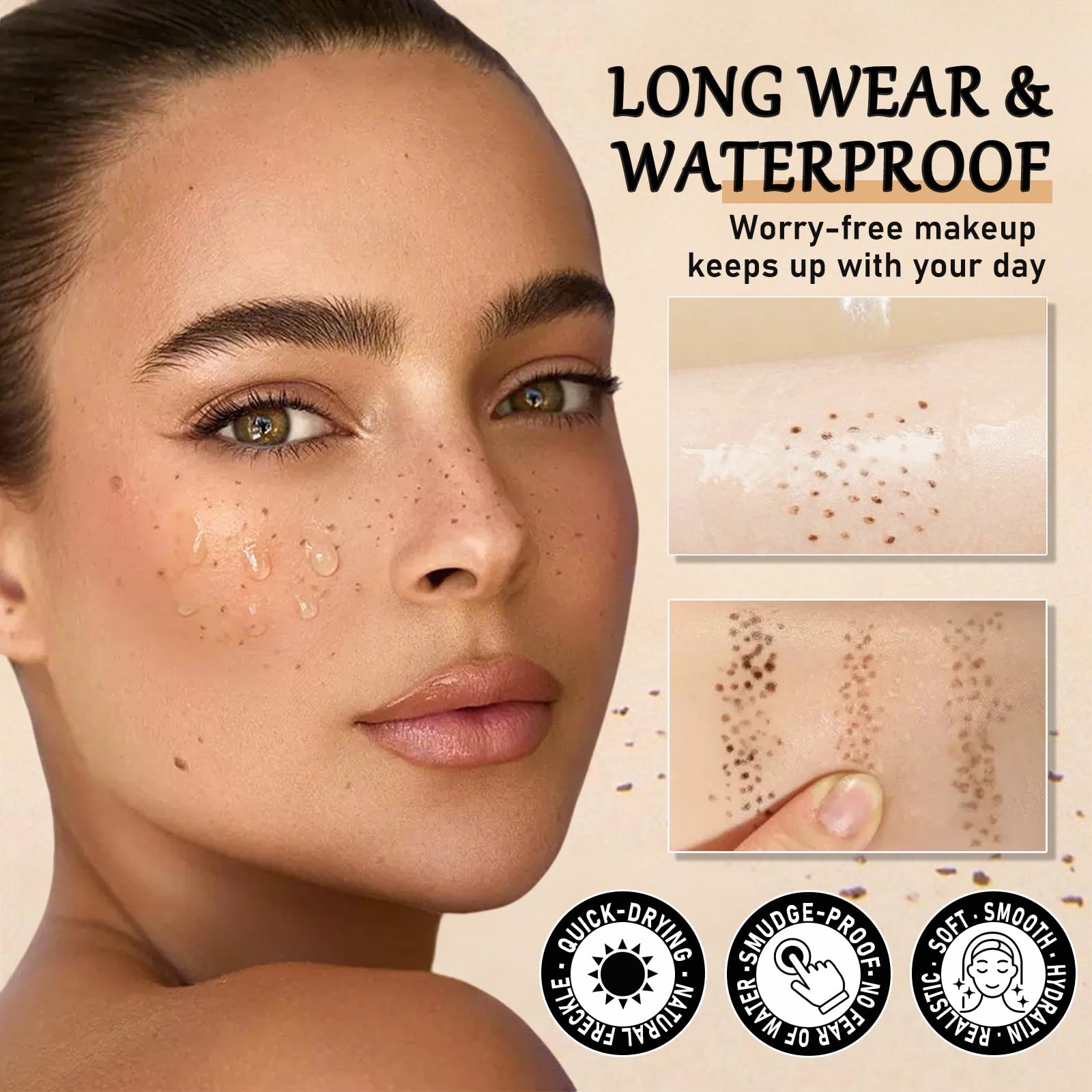 TYAYW Faux Freckle Stamp Pen application demo on bare skin for quick, natural freckles.