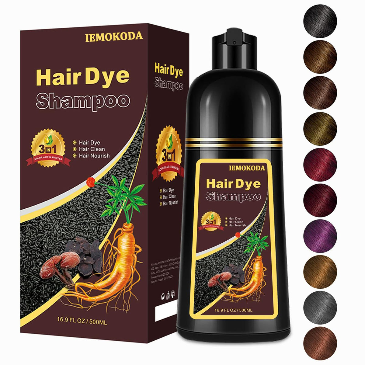 TYAYW light brown hair dye shampoo bottle demonstrates 3-in-1 convenience for color, cleanse, and conditioning.