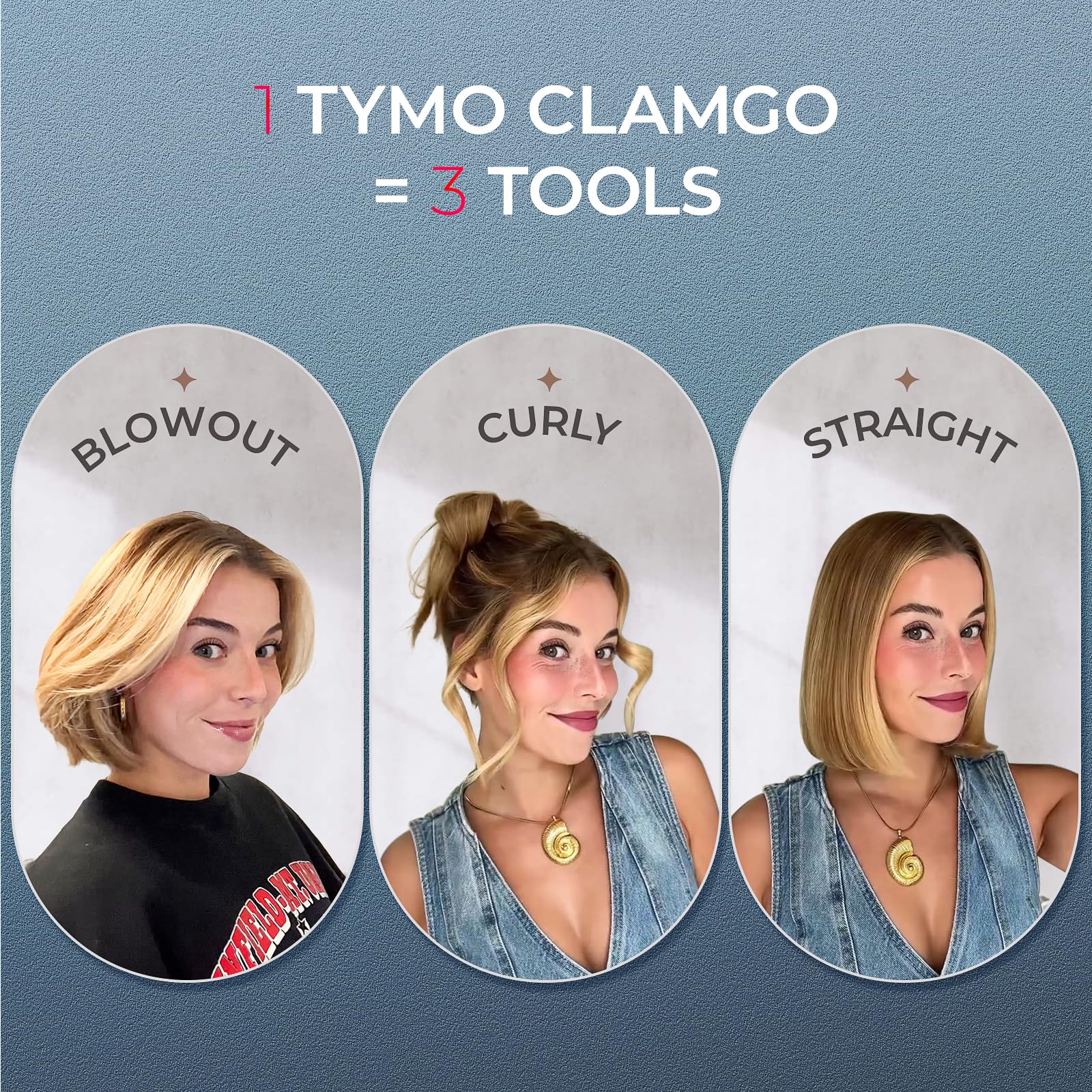 TYMO 2-in-1 hair straightener and curler for versatile looks