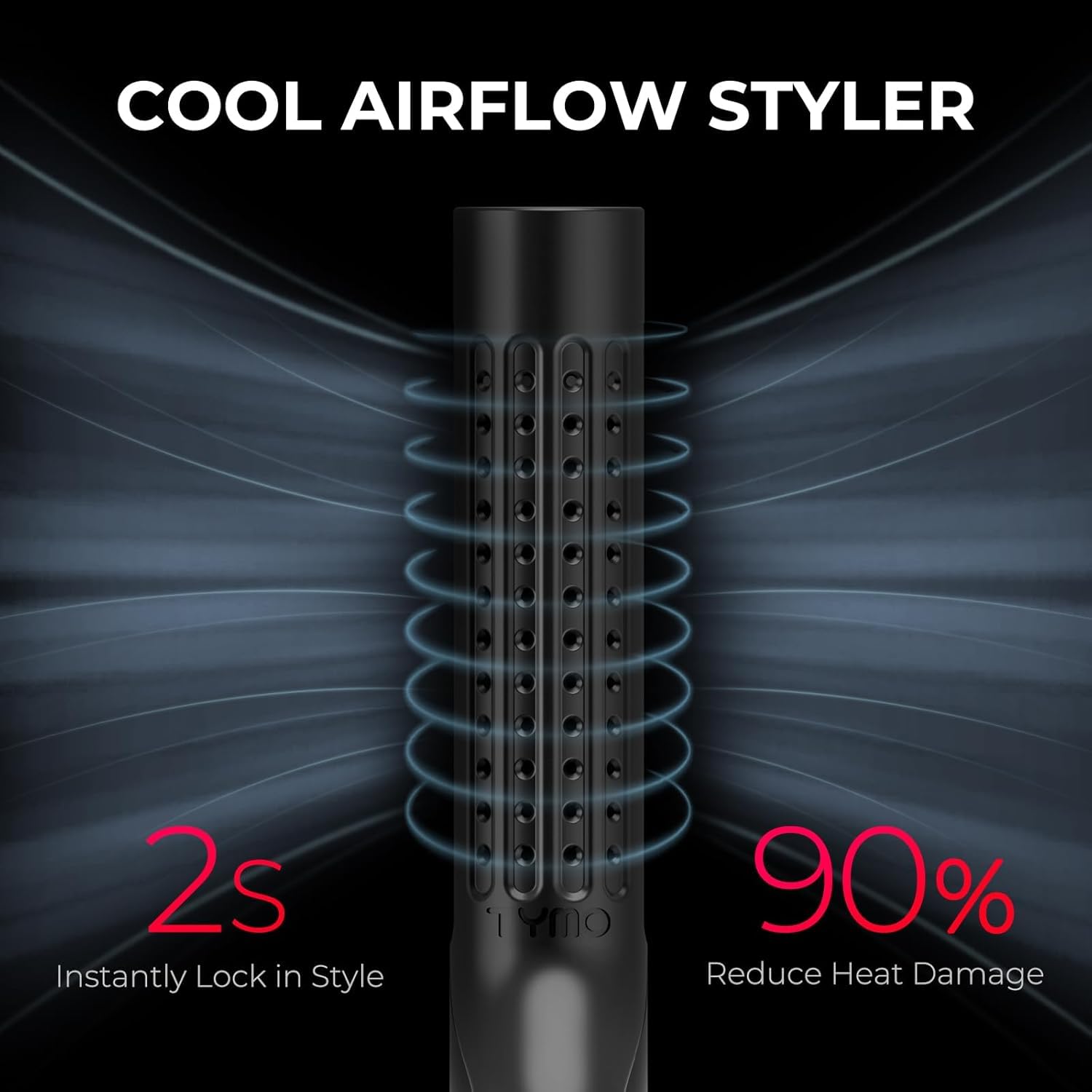 TYMO Airflow 2.0 hair styling session showing curling and straightening in one tool.